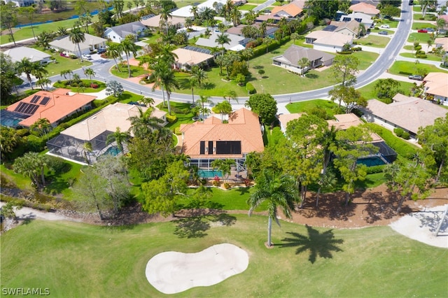 birds eye view of property with a residential view