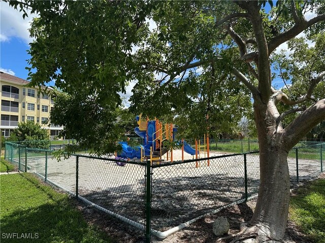 view of community with a playground