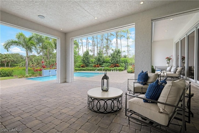 view of patio / terrace with an outdoor living space