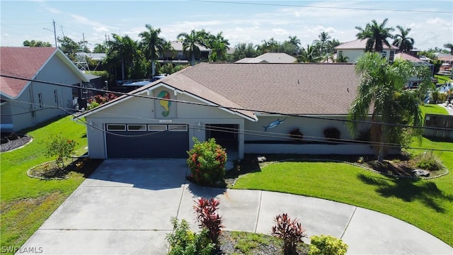 view of front of home with a front lawn