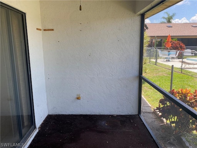 view of unfurnished sunroom