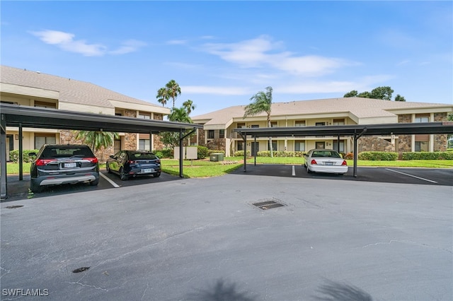 view of car parking featuring a carport