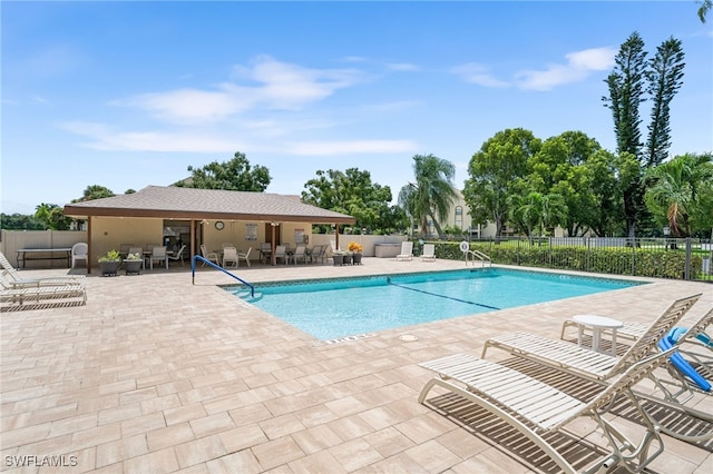 view of pool featuring a patio area