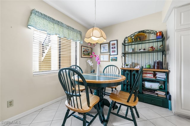 view of tiled dining area