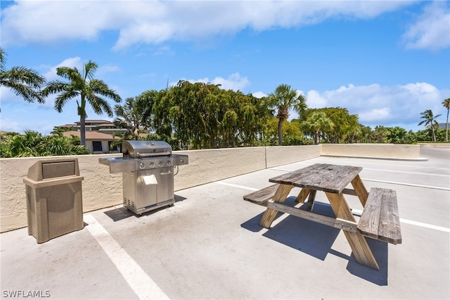 view of patio with grilling area