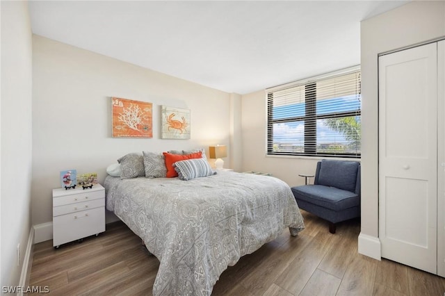 bedroom featuring hardwood / wood-style flooring