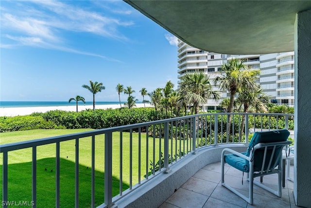 balcony with a water view