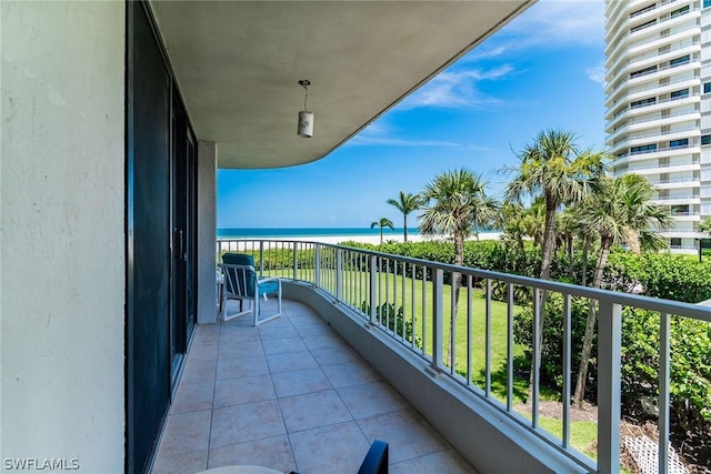 balcony with a water view