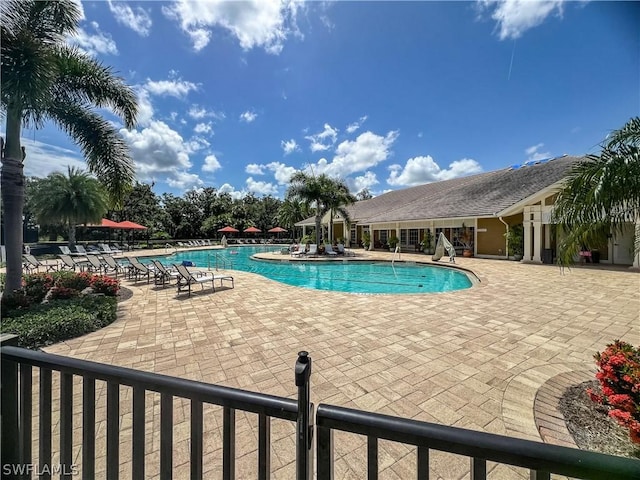 view of pool with a patio area