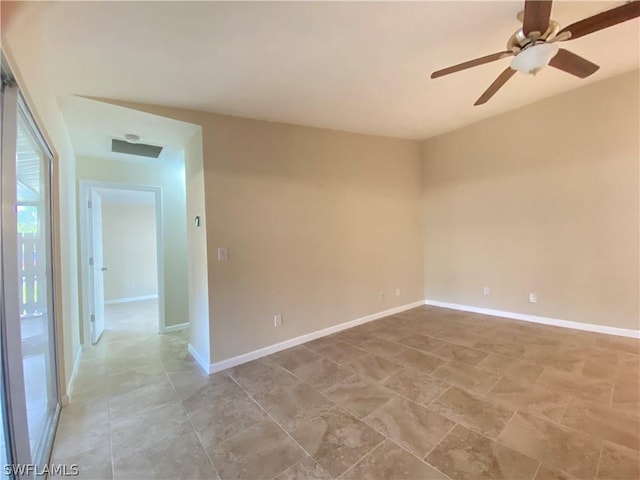 empty room with ceiling fan