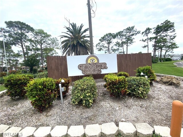 view of community sign