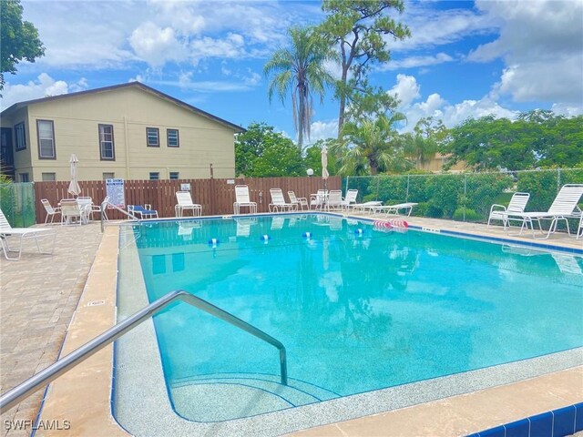 view of pool featuring a patio area