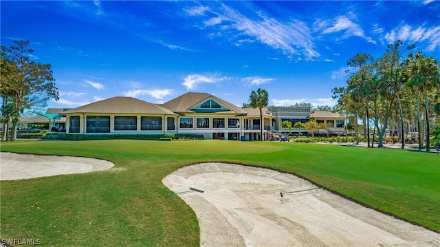 exterior space featuring a front lawn