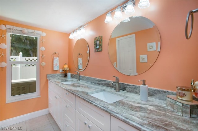 bathroom featuring vanity and tile patterned floors