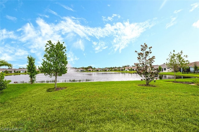 view of yard featuring a water view