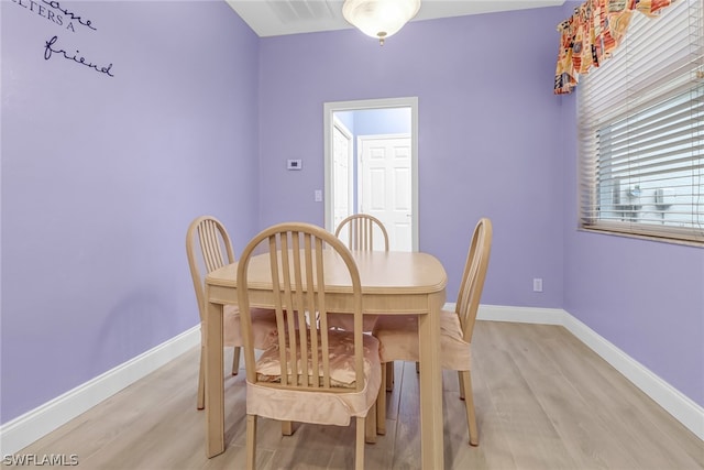 dining room featuring light wood-type flooring