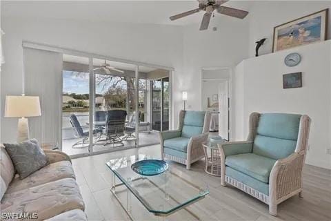 living room featuring light hardwood / wood-style flooring