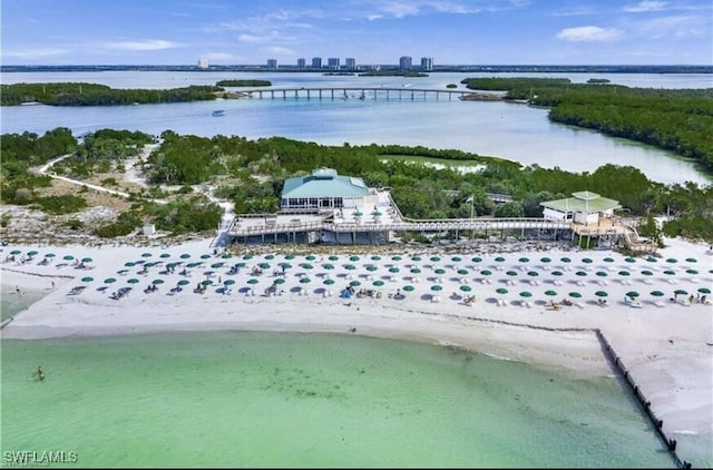 3357 Wildwood Lake Cir, Bonita Springs, FL 34134 - birds eye view of property with a view of the beach and a water view