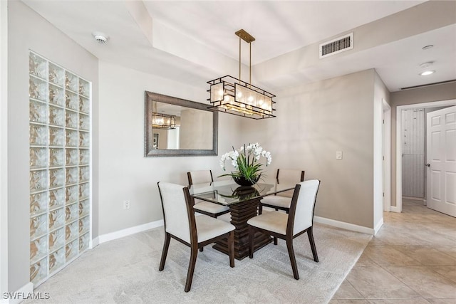 view of tiled dining room