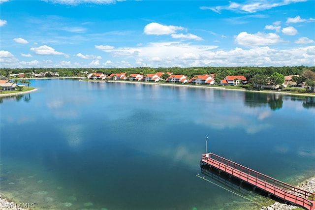 water view with a dock