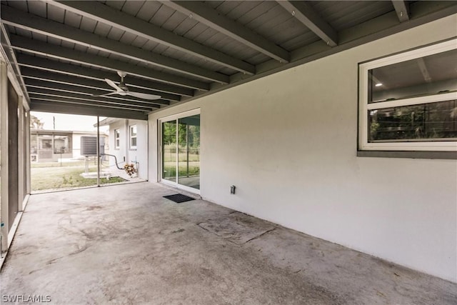 view of patio / terrace featuring ceiling fan