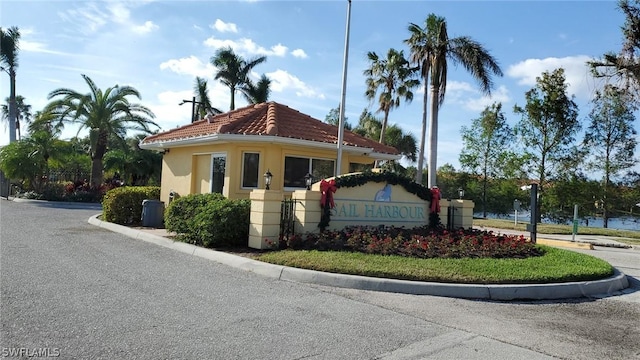 view of community sign