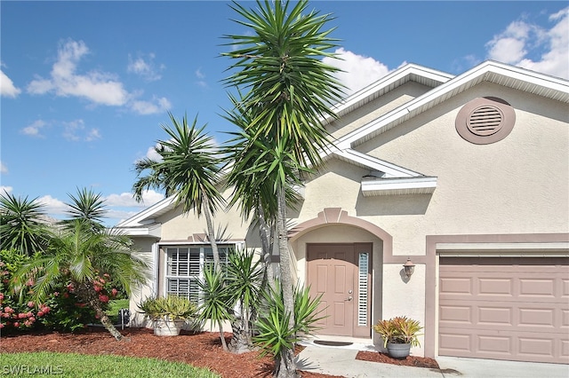 view of front facade with a garage