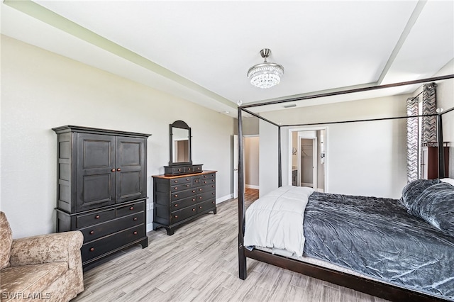 bedroom with light wood-type flooring