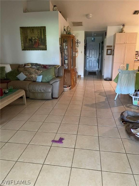 view of tiled living room