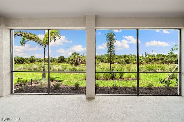 view of unfurnished sunroom