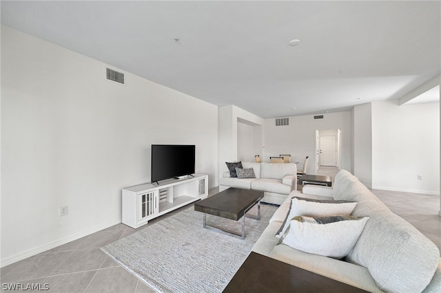 view of tiled living room