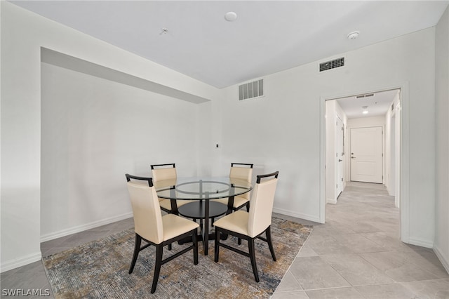 view of tiled dining room