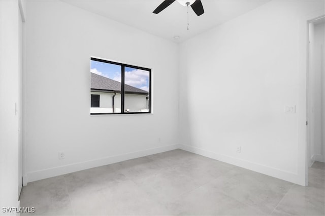 unfurnished room featuring ceiling fan