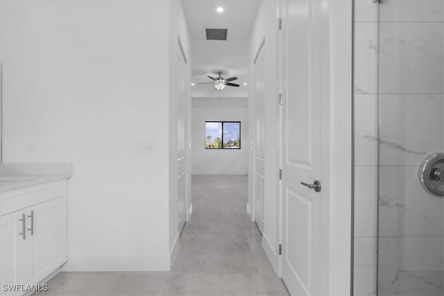 817 Jacaranda Pkwy E, Cape Coral, FL 33909 - hallway with baseboards, recessed lighting, and visible vents
