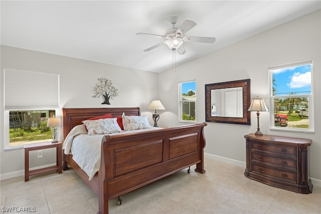 bedroom with ceiling fan