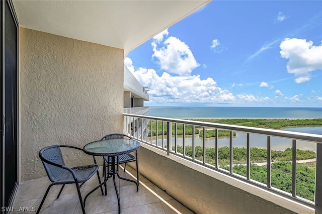 balcony with a water view