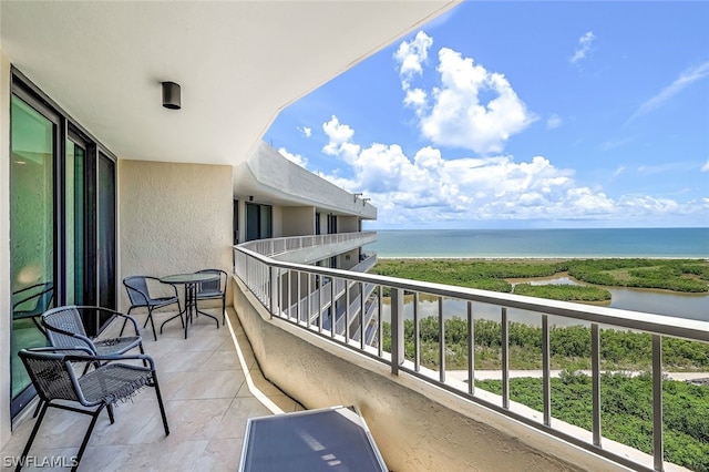 balcony with a water view