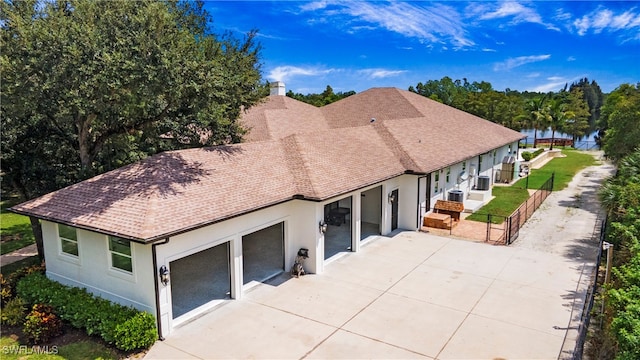 exterior space featuring a water view