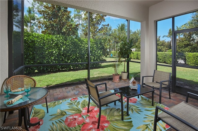 view of sunroom