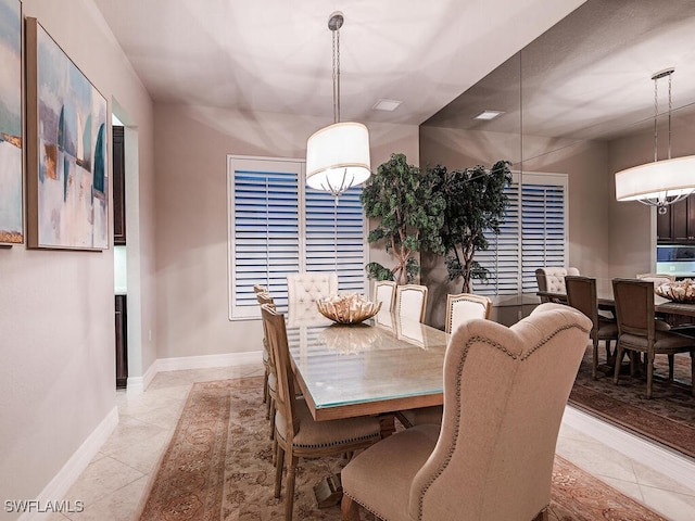 view of tiled dining room