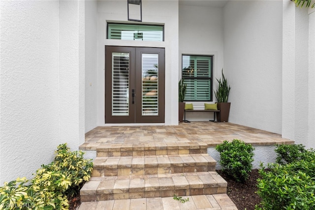 doorway to property with french doors