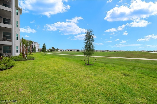 view of property's community featuring a yard