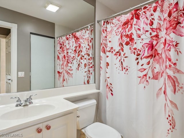 bathroom with vanity and toilet