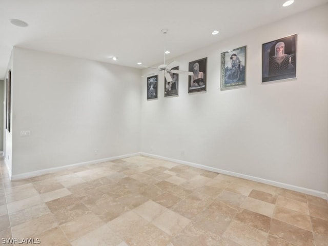 empty room with ceiling fan