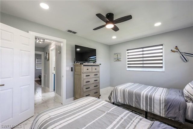 bedroom with ceiling fan