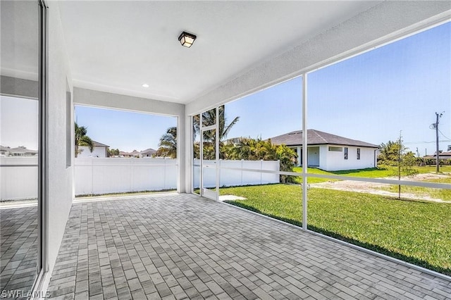 view of unfurnished sunroom