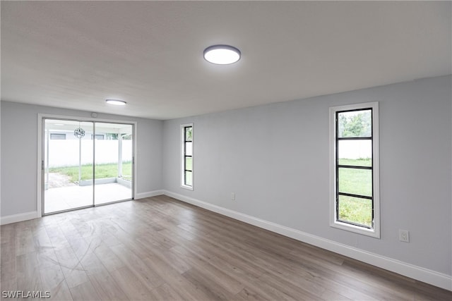 spare room with wood-type flooring