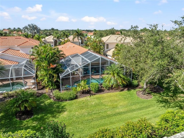 drone / aerial view featuring a residential view