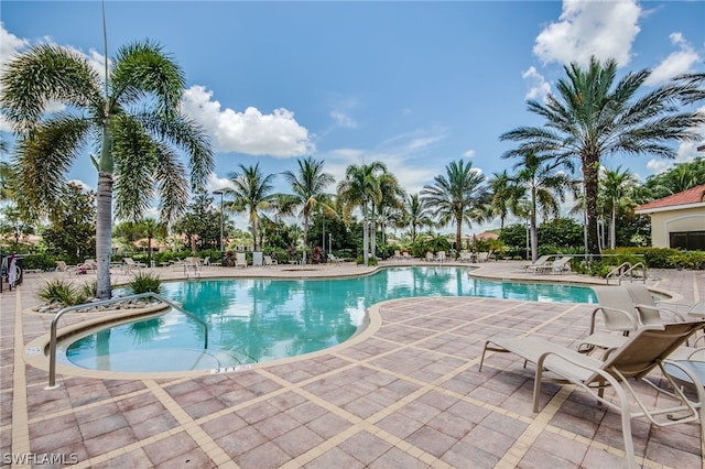 view of pool with a patio area