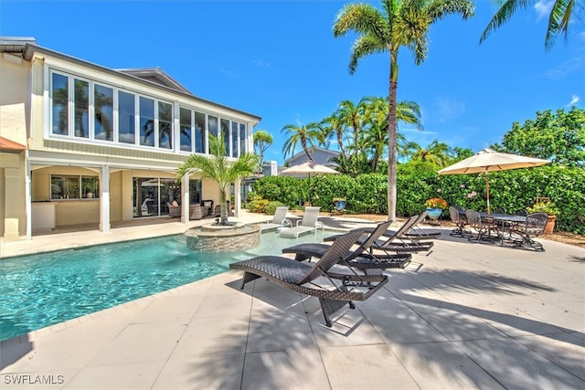 view of pool with a patio